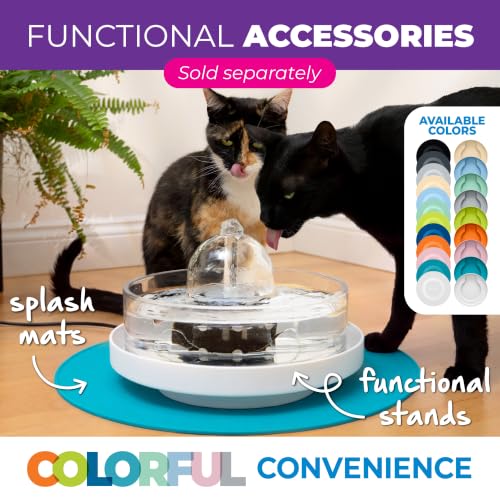 90 oz Glass Pet Water Fountain for Dogs & Cats
