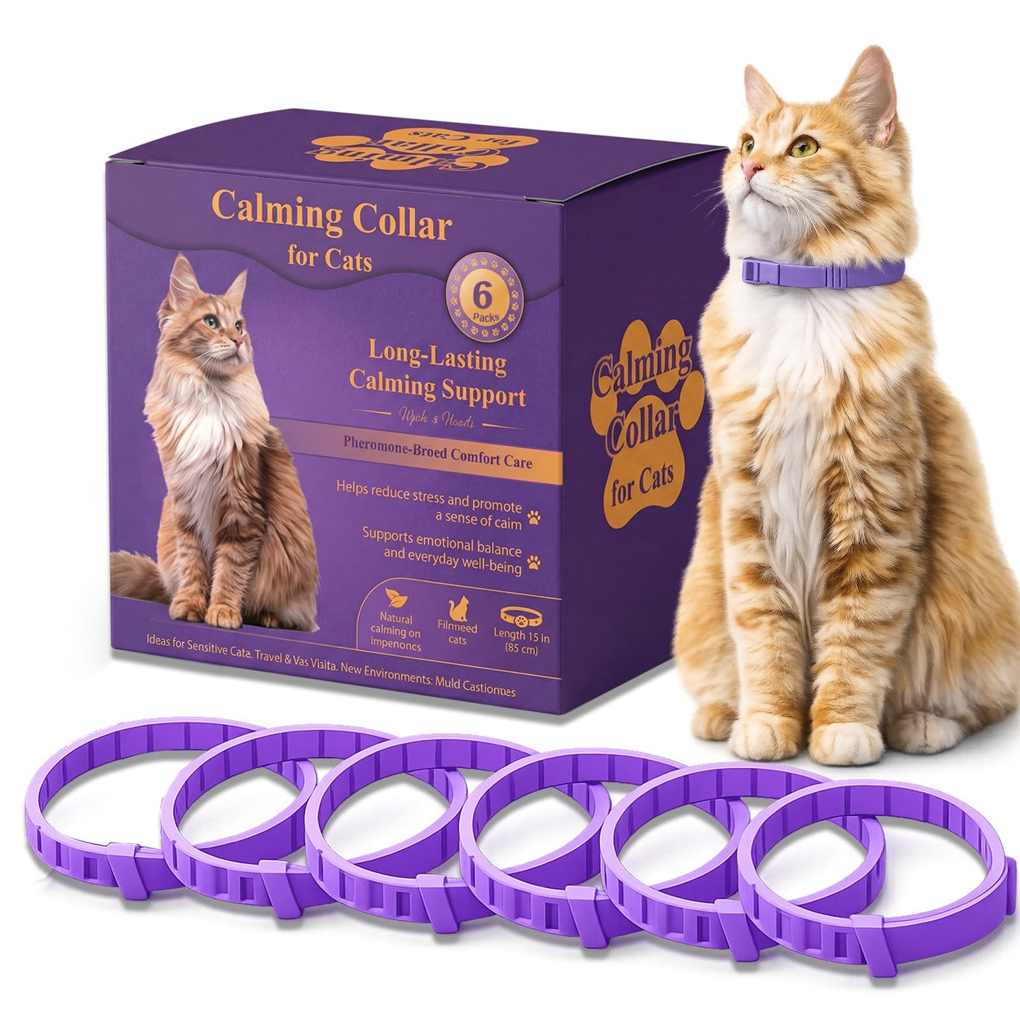 Calming Cat Collar with Long-Lasting Pheromones