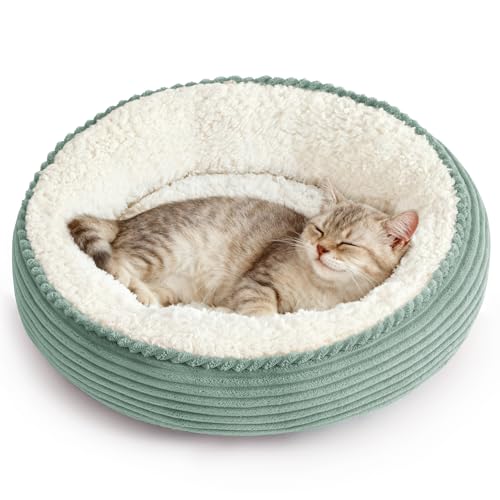 Round Donut Pet Bed with Washable Plush Cushion