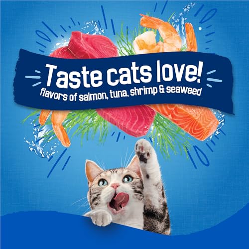 Purina Friskies Dry Cat Food Seafood Sensations with Salmon, Tuna, and Shrimp Flavors - (Pack of 4) 3.15 lb. Bags