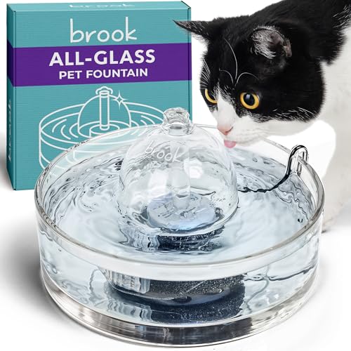 90 oz Glass Pet Water Fountain for Dogs & Cats
