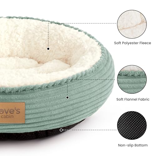 Round Donut Pet Bed with Washable Plush Cushion
