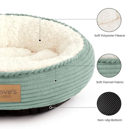 Round Donut Pet Bed with Washable Plush Cushion