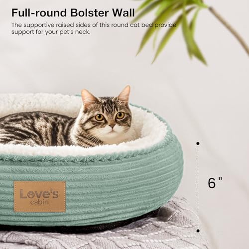 Round Donut Pet Bed with Washable Plush Cushion