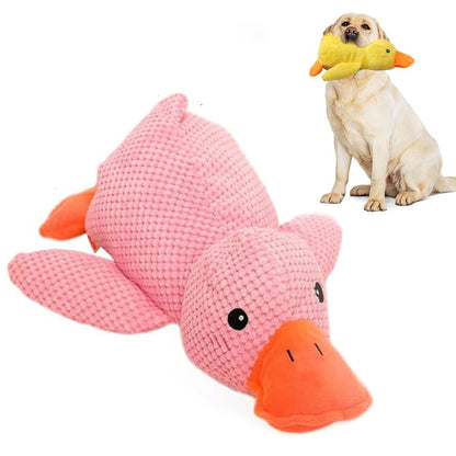 Squeaky Plush Duck Dog Toy with Built-In Sound