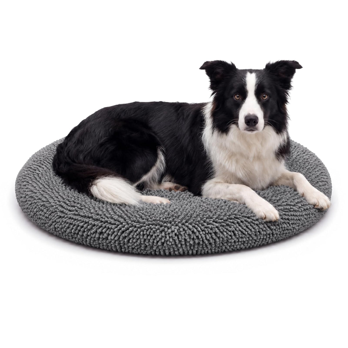 Soft Chenille Round Dog Bed for Large Dogs