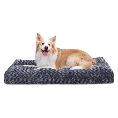 Washable Plush Dog Crate Bed & Pet Mat