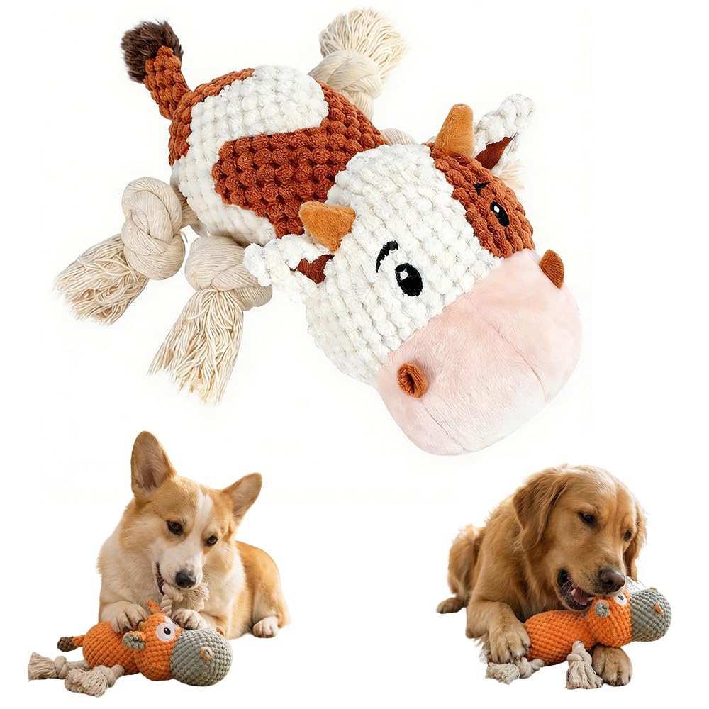 Squeaky Plush Duck Dog Toy with Built-In Sound