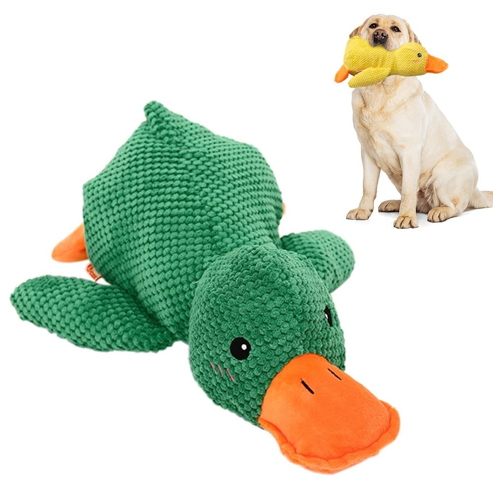 Squeaky Plush Duck Dog Toy with Built-In Sound