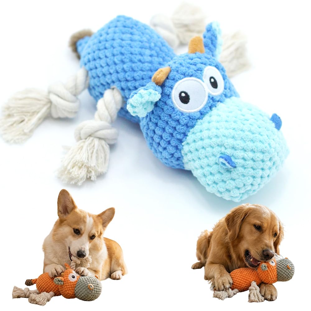 Squeaky Plush Duck Dog Toy with Built-In Sound