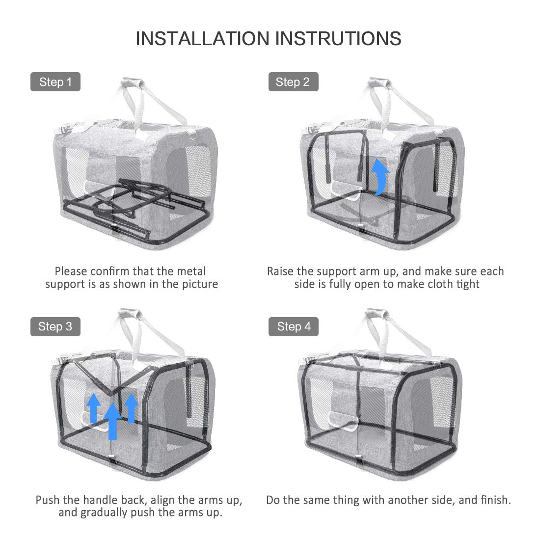 Extra-Large Soft-Sided Pet Carrier, Foldable