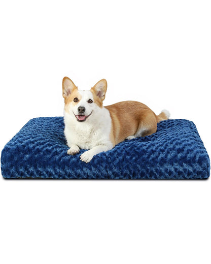 Washable Plush Dog Crate Bed & Pet Mat