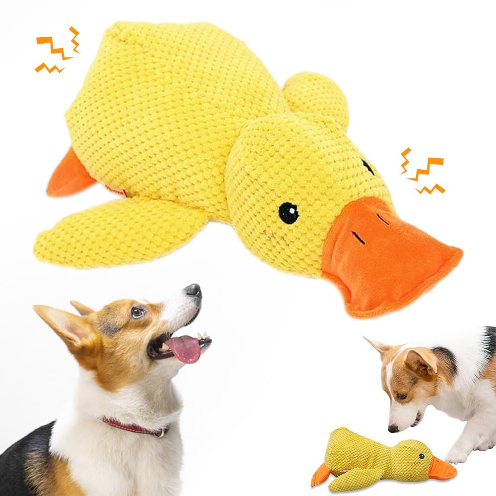 Squeaky Plush Duck Dog Toy with Built-In Sound
