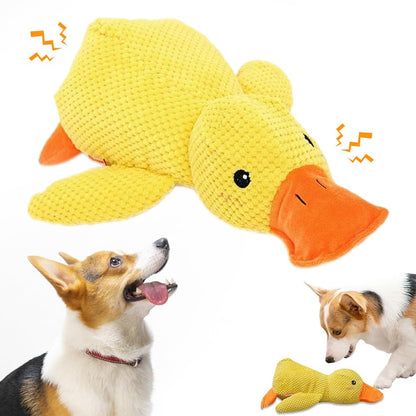 Squeaky Plush Duck Dog Toy with Built-In Sound