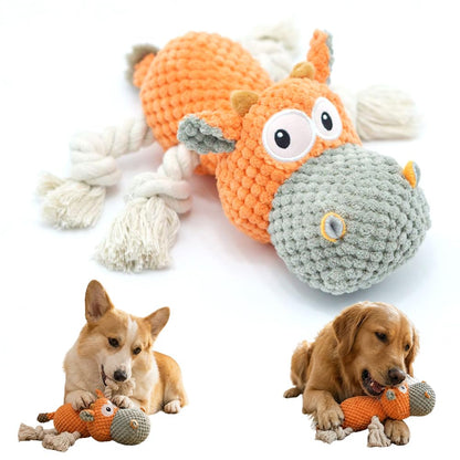 Squeaky Plush Duck Dog Toy with Built-In Sound