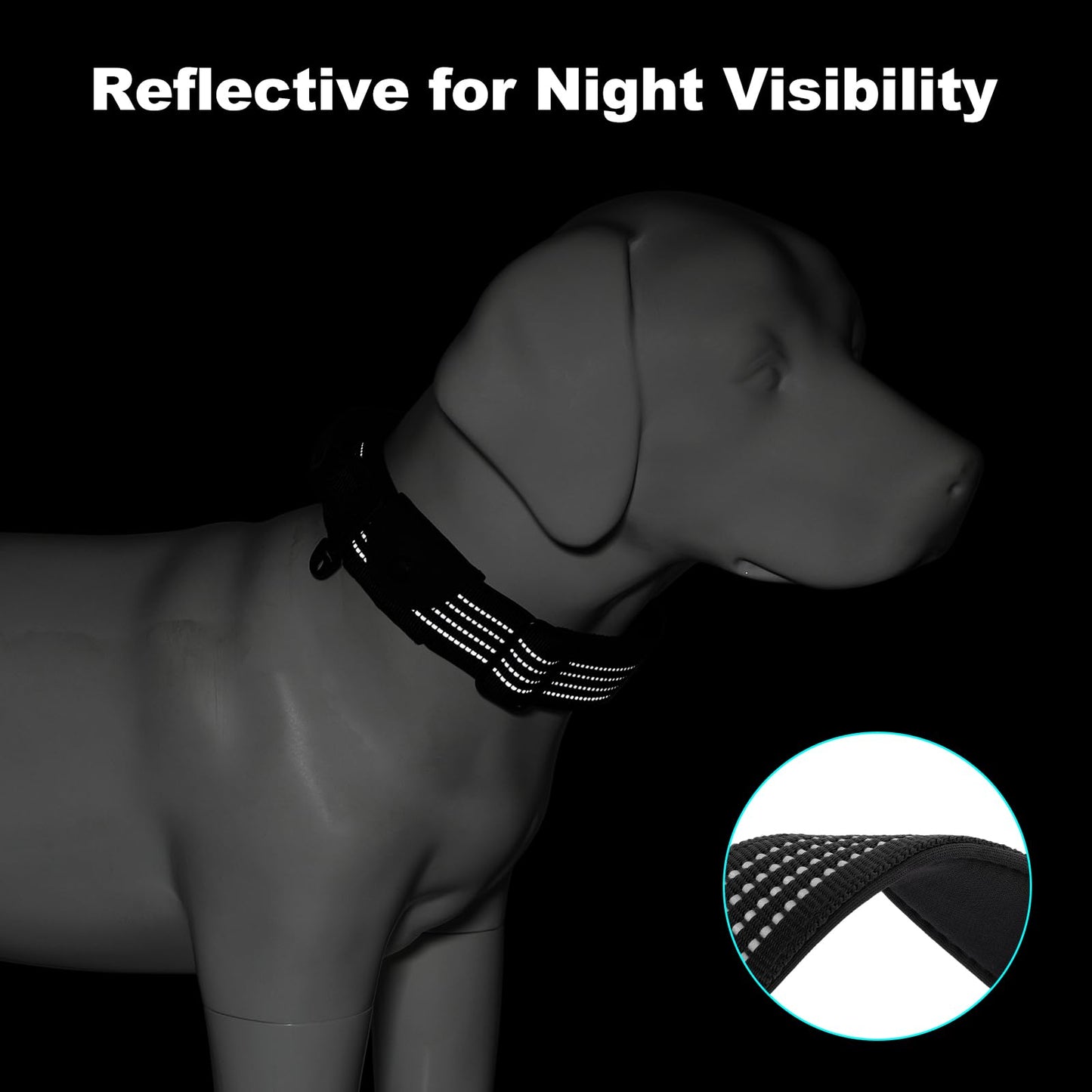 Tactical Dog Collar with AirTag Pocket