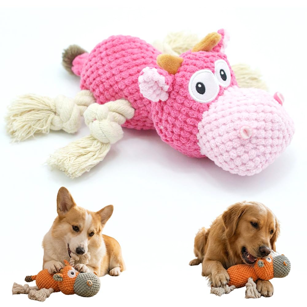 Squeaky Plush Duck Dog Toy with Built-In Sound