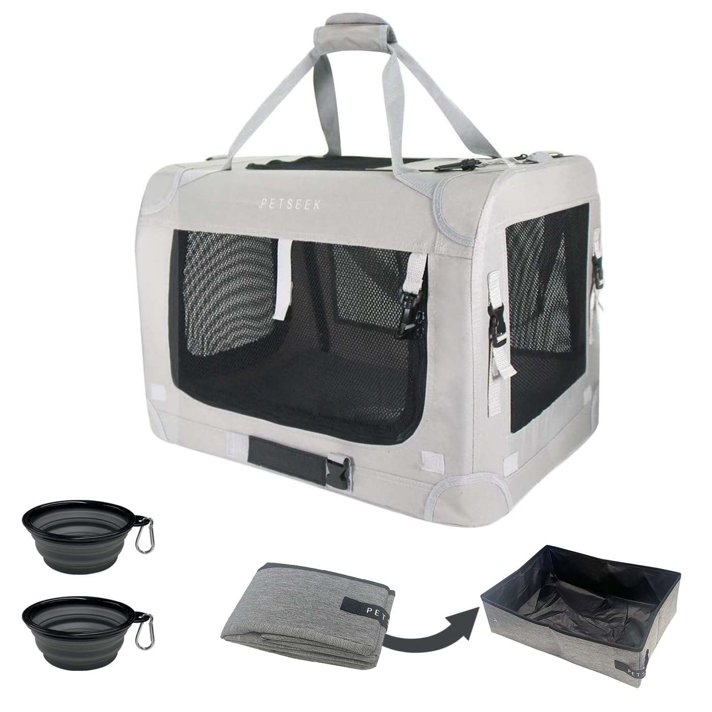 Extra-Large Soft-Sided Pet Carrier, Foldable