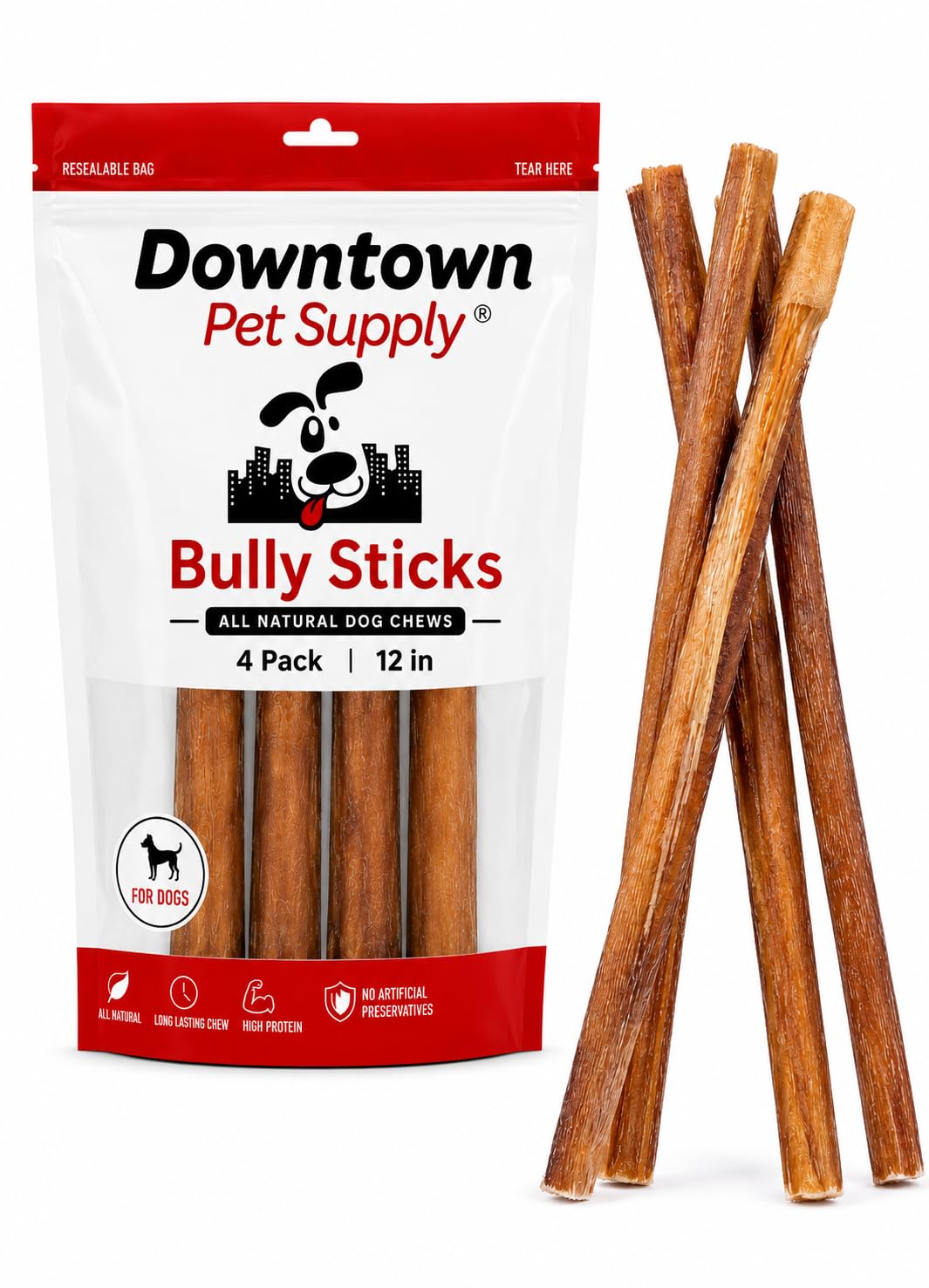 Natural Bully Stick Dog Chews for Long-Lasting Treats