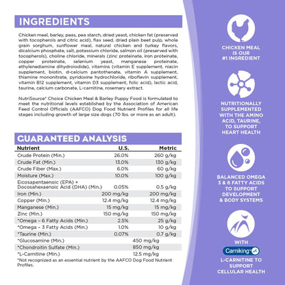 NutriSource Choice Chicken Meal & Barley Puppy Food