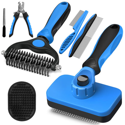 3-Piece Pet Grooming Brush & Deshedding Comb Set