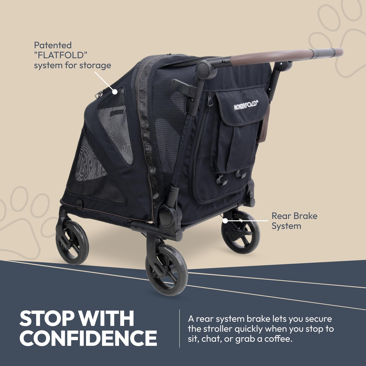 Flat-Fold Pet Stroller for Easy Travel