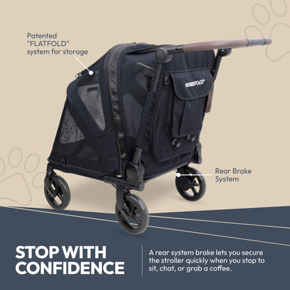 Flat-Fold Pet Stroller for Easy Travel