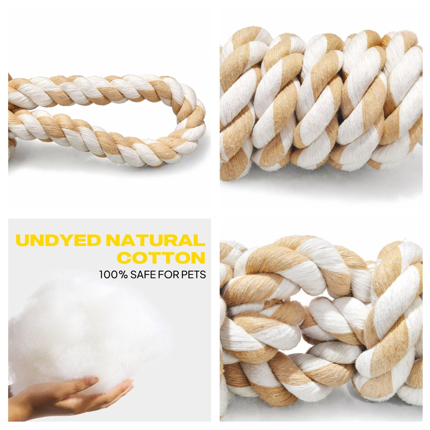 5-Knot Cotton Rope Dog Toy for Tug & Chew