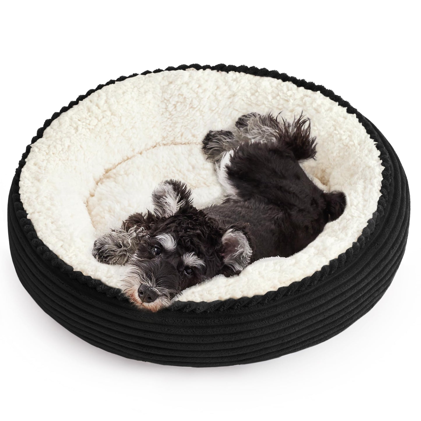 Round Donut Pet Bed with Washable Plush Cushion