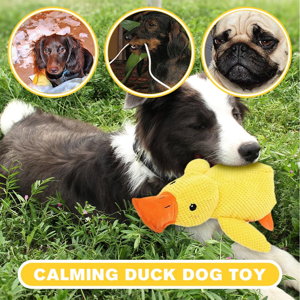 Squeaky Plush Duck Dog Toy with Built-In Sound