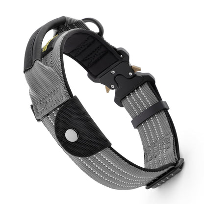 Tactical Dog Collar with AirTag Pocket
