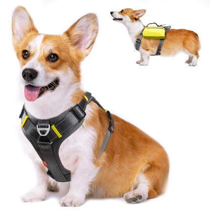 Dog Backpack Harness with Hidden Side Pockets
