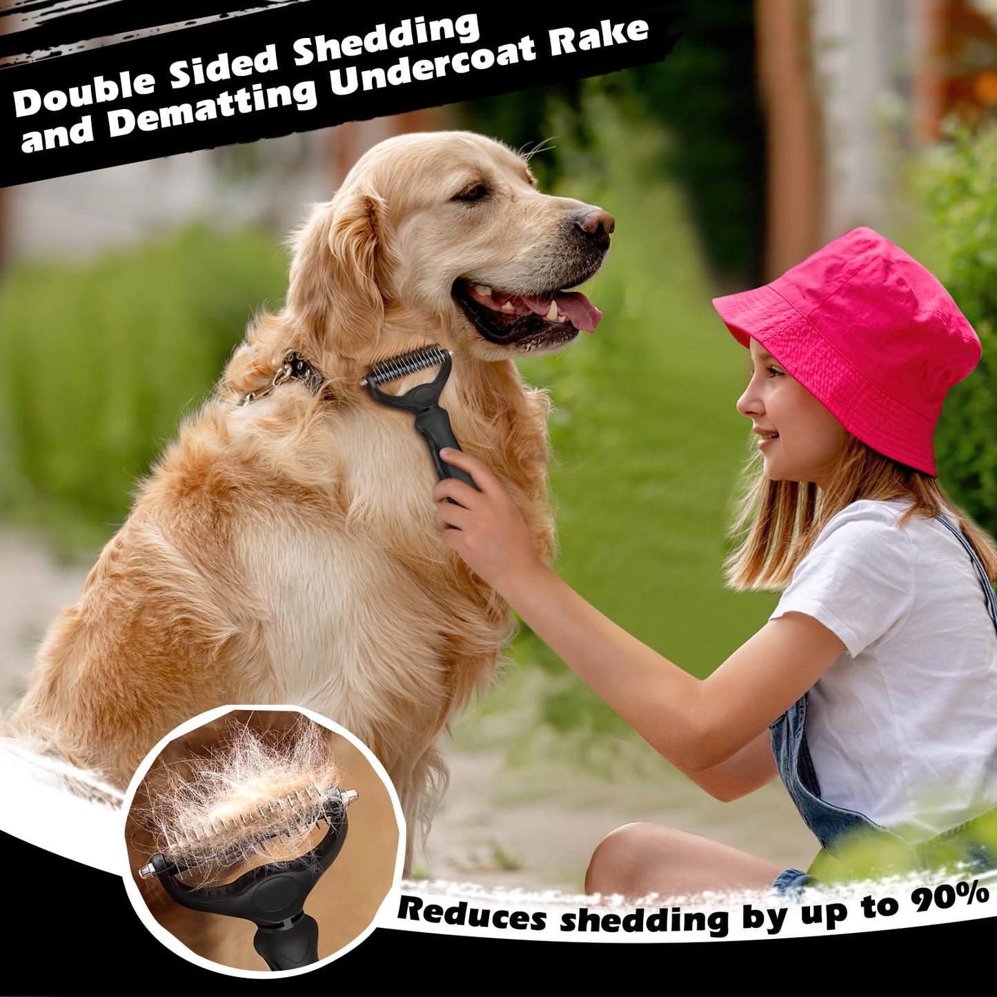 3-Piece Pet Grooming Brush & Deshedding Comb Set