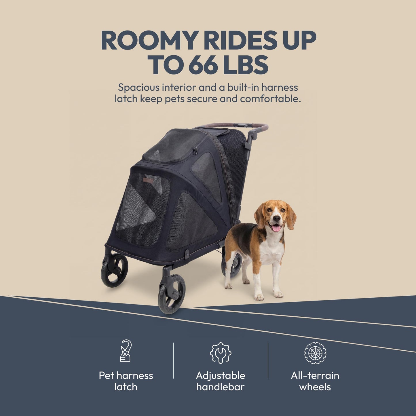 Flat-Fold Pet Stroller for Easy Travel