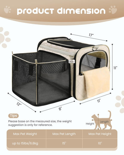 Expandable Airline-Approved Soft Cat Carrier