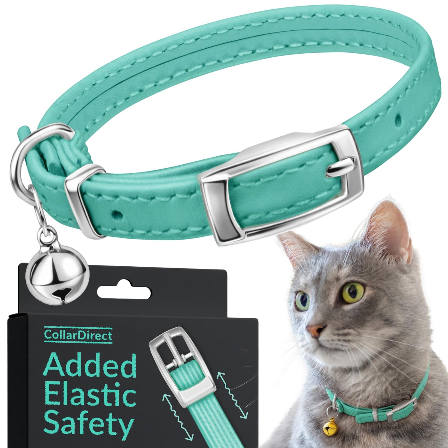 Leather Cat Collar with Bell
