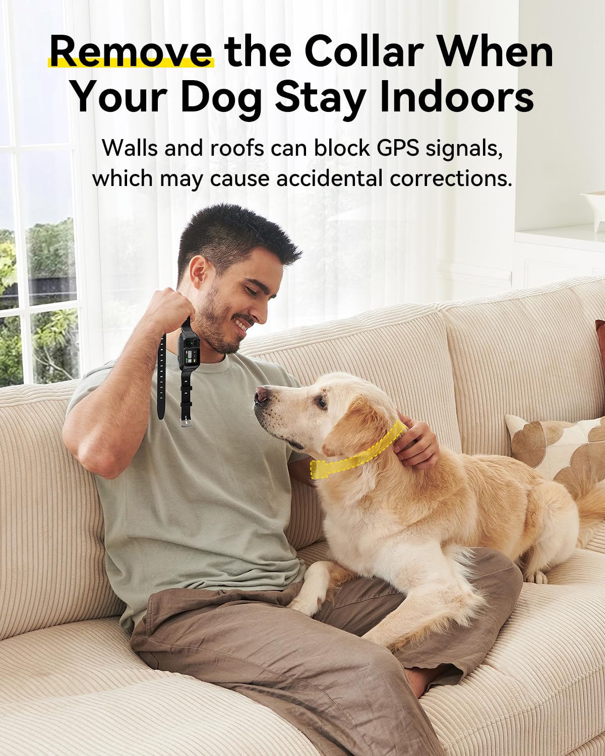 Wireless GPS Dog Fence Collar with Custom Boundary
