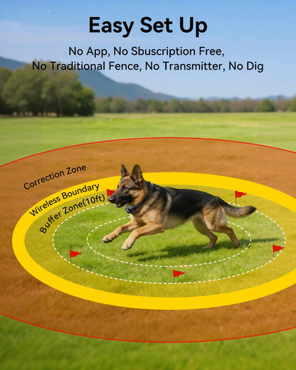 Wireless GPS Dog Fence Collar with Custom Boundary