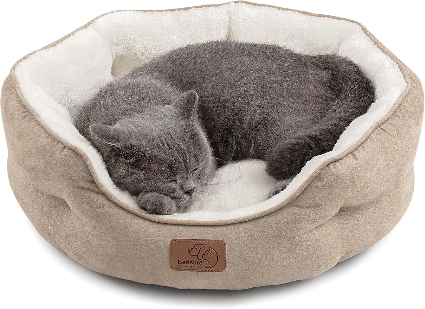 Washable Round Pet Bed for Small Dogs & Cats