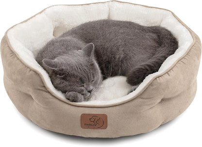 Washable Round Pet Bed for Small Dogs & Cats