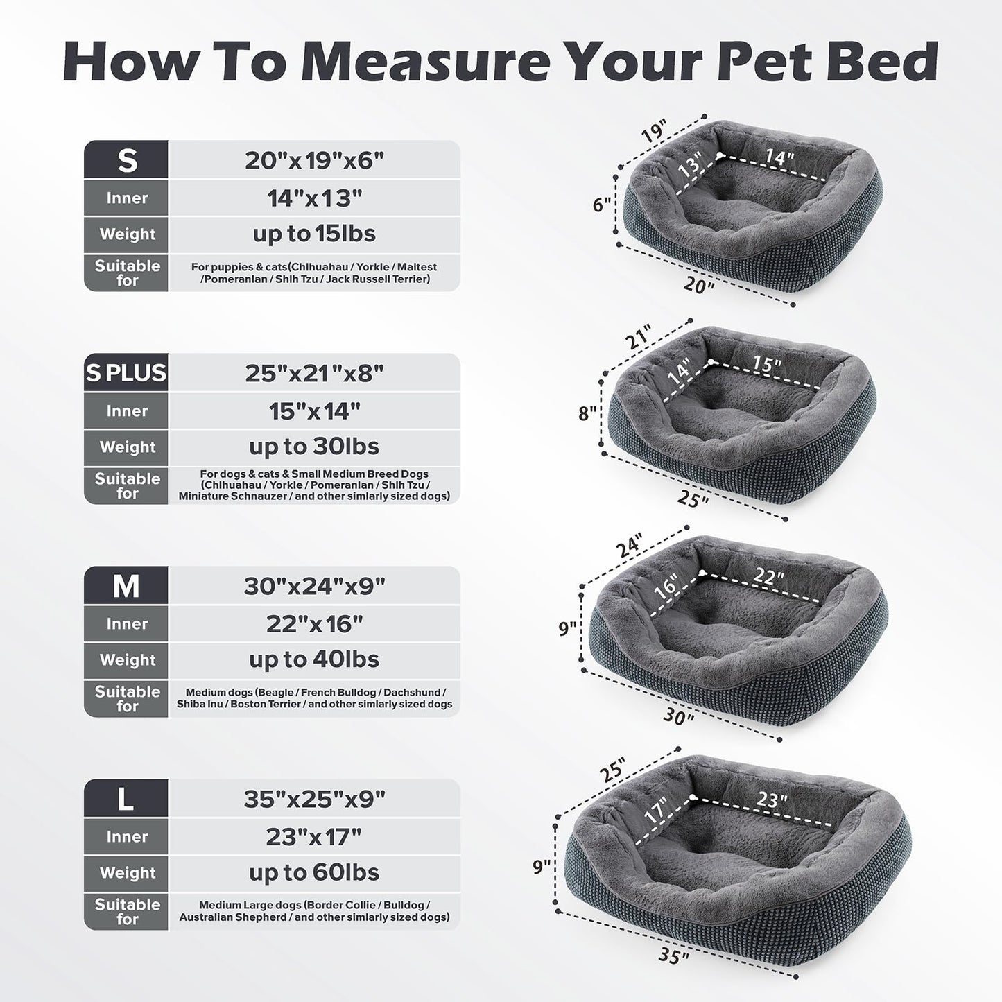 Orthopedic Calming Dog Bed with Anti-Slip Bottom
