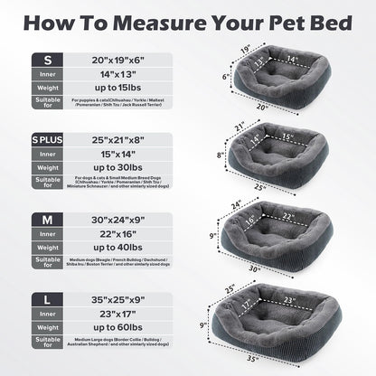 Orthopedic Calming Dog Bed with Anti-Slip Bottom