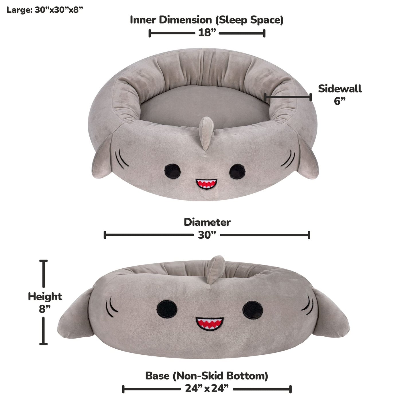 Ultra-Soft Plush Shark Pet Bed
