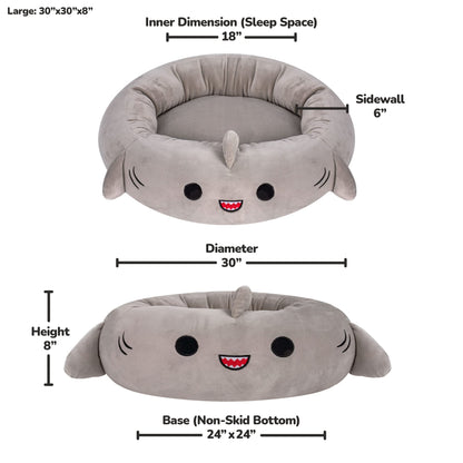 Ultra-Soft Plush Shark Pet Bed
