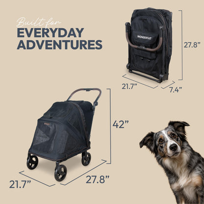 Flat-Fold Pet Stroller for Easy Travel
