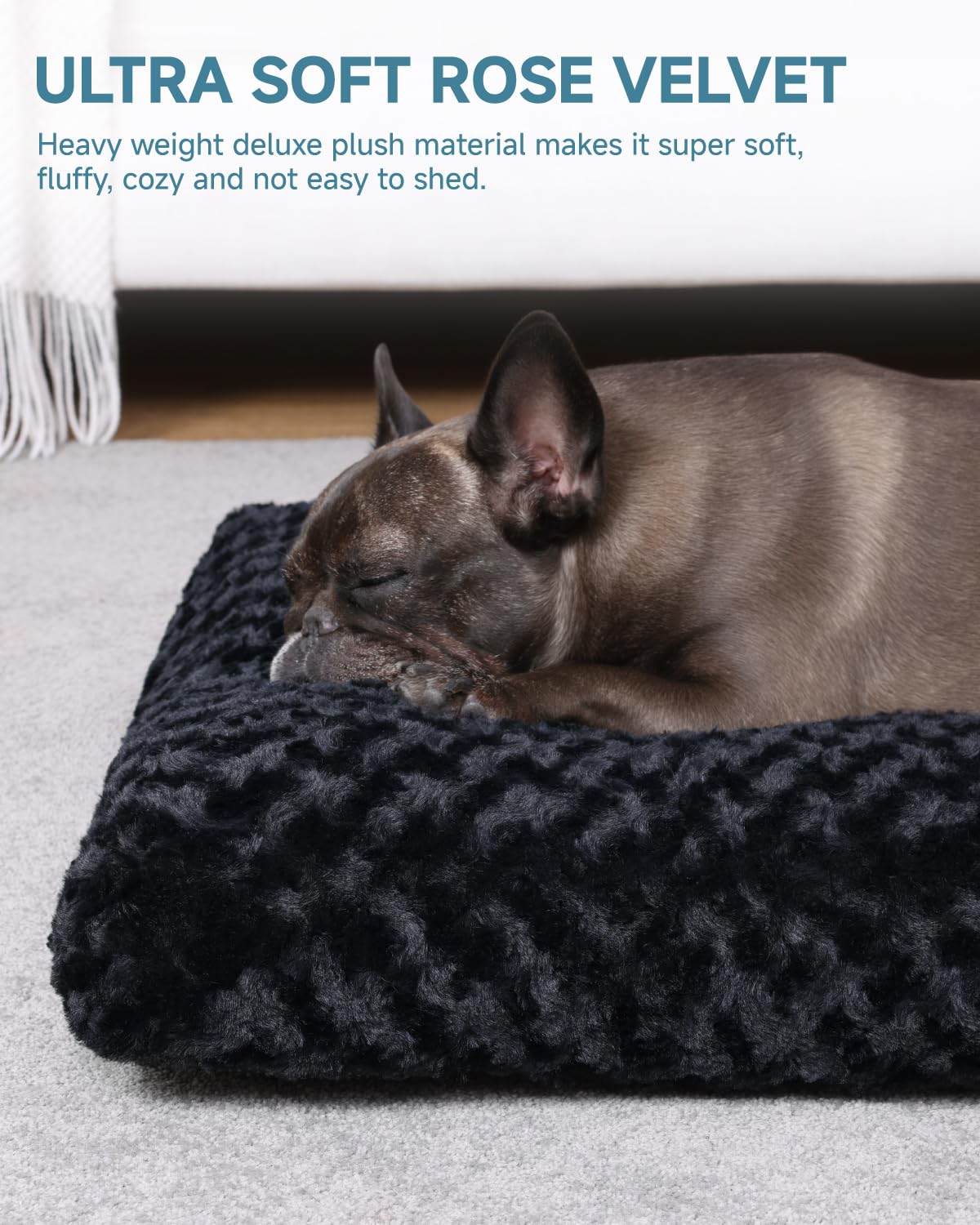 Washable Plush Dog Crate Bed & Pet Mat
