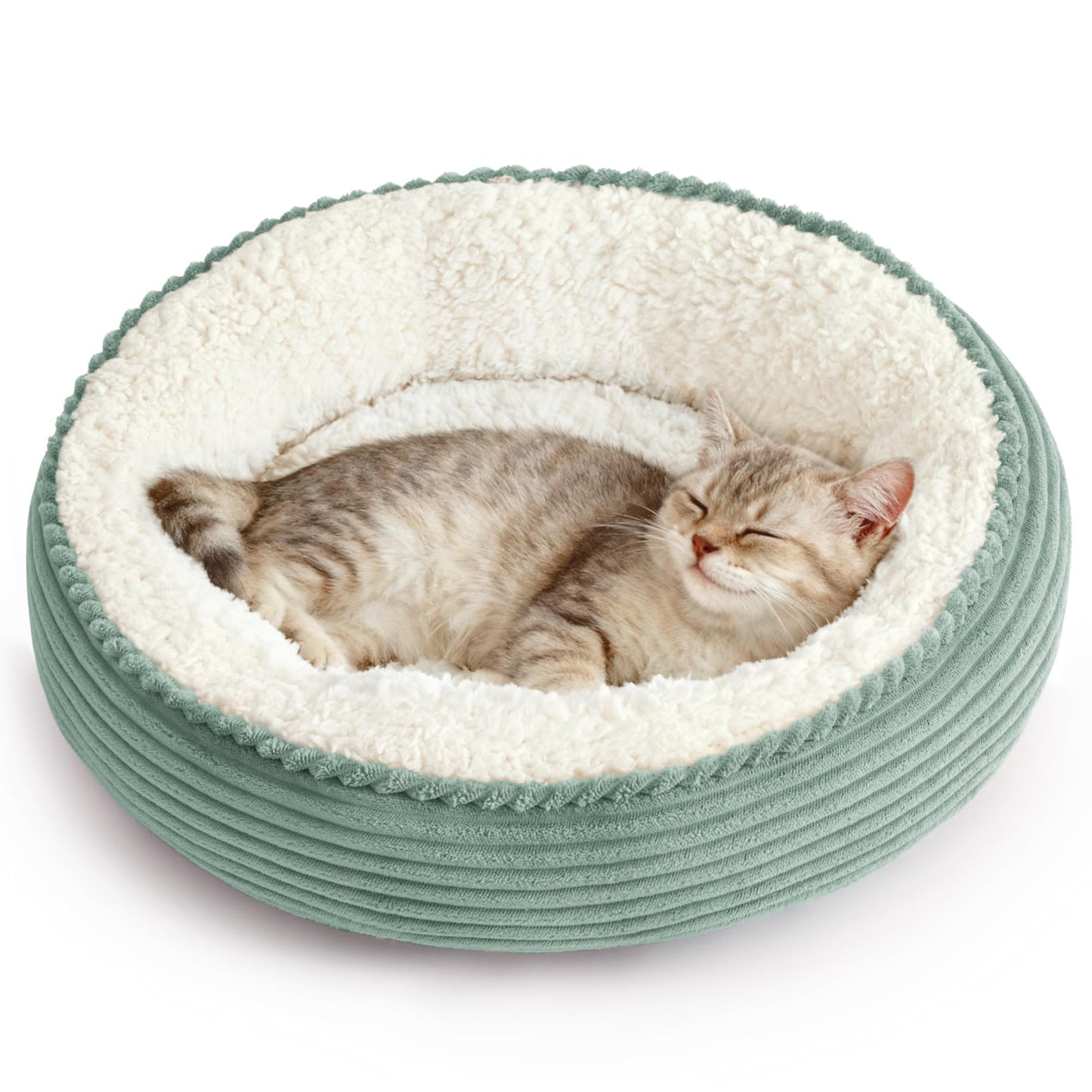 Round Donut Pet Bed with Washable Plush Cushion