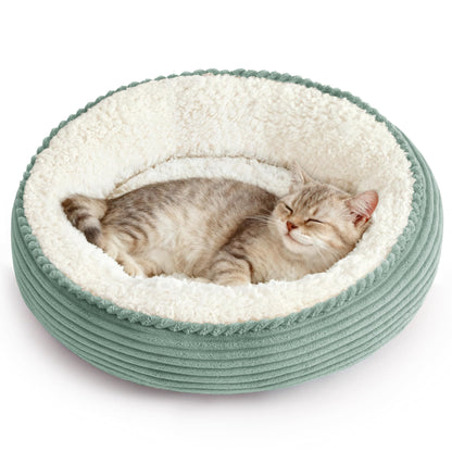 Round Donut Pet Bed with Washable Plush Cushion
