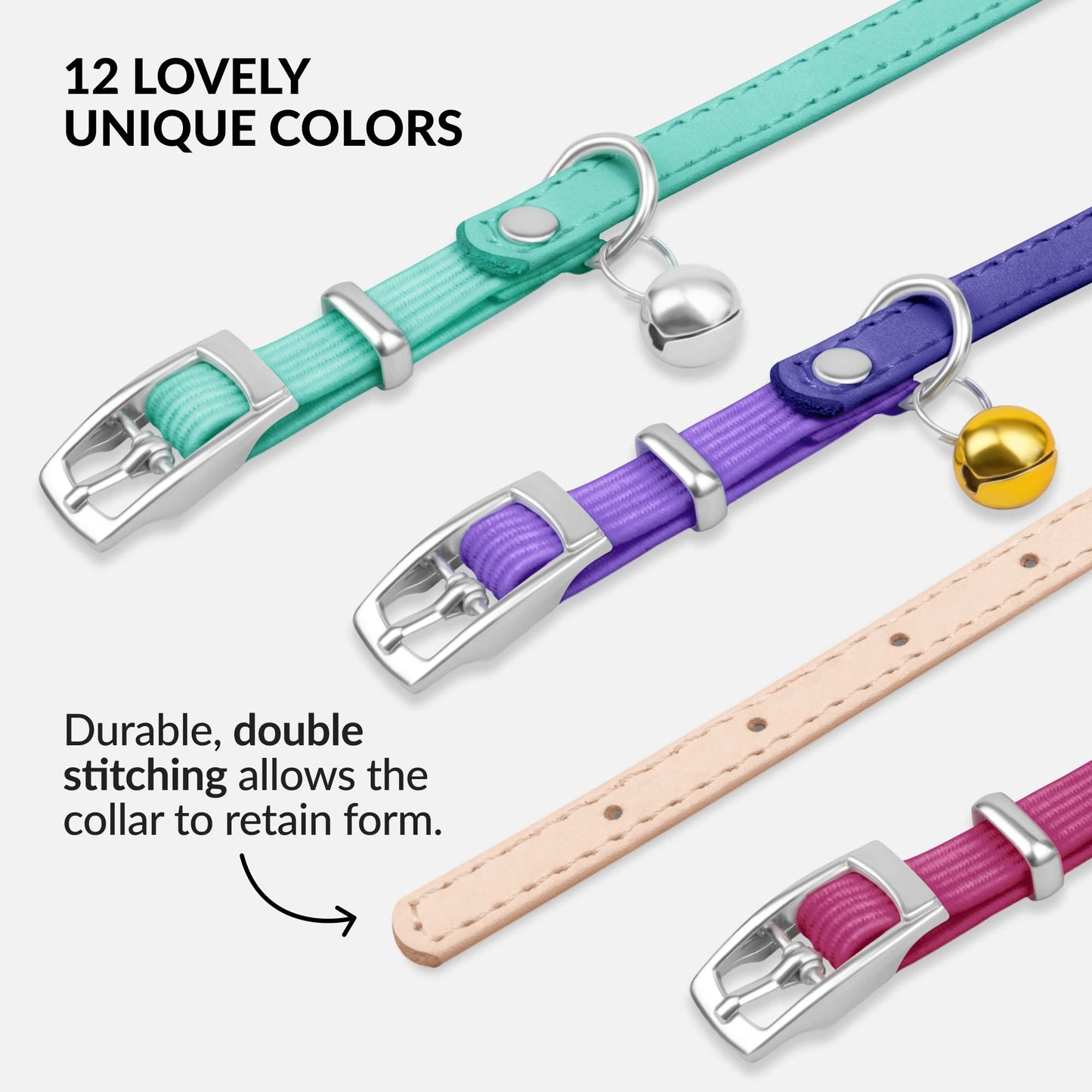 Leather Cat Collar with Bell