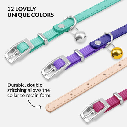 Leather Cat Collar with Bell